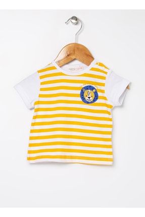 Erkek Bebek Baskılı Hardal T-shirt 504529921
