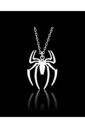 Gümüş Renk Spiderman Örümcek Kolye Aksesuar Şık PRA-6200088-8352