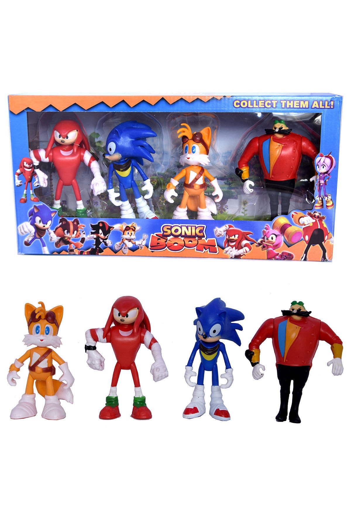 Genel Markalar Kirpi Sonic Tails Knuckles Dr Ivo Eggman Sonik Oyuncak Seti 4lü