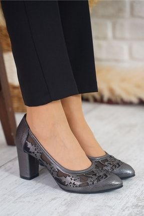 Sophie Çiçek Lazerli Kadın Topuklu Ayakkabı Platin Toros 316 21Y1187