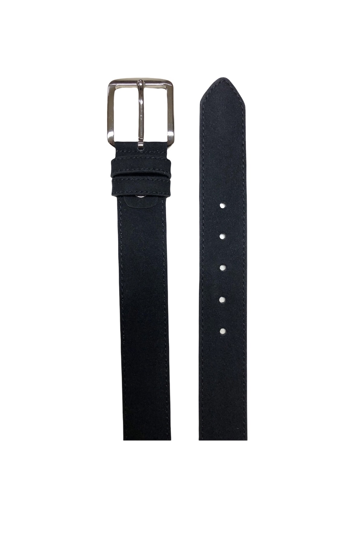 Yage Siyah Süet Unısex 4 Cm Kemer görsel 3