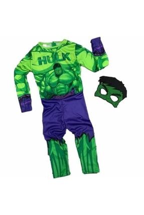 Unisex Çocuk Yeşil Dev Adam Hulk Kostümü hulkyeni