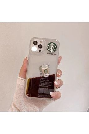 Iphone 13 Starbucks Americano Koyu Kahve Temalı Sulu Hareketli Kılıf MOONSÜTLÜKAHVE13