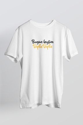 Bugün Keyfim Dıptıs Dıptıs - T-shirt Beyaz 4801-LMN