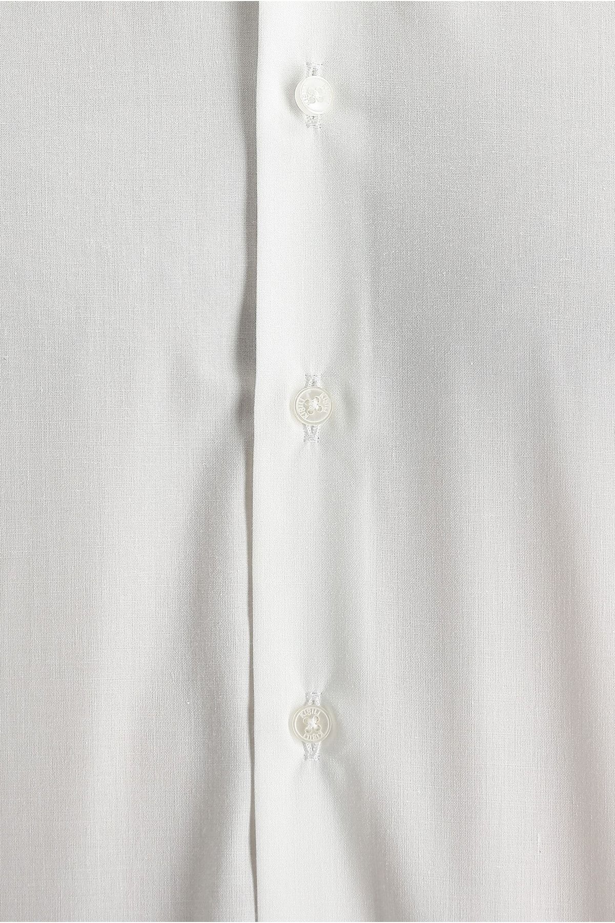KİĞILI Erkek Beyaz Uzun Kol Slim Fit Non Iron Gömlek