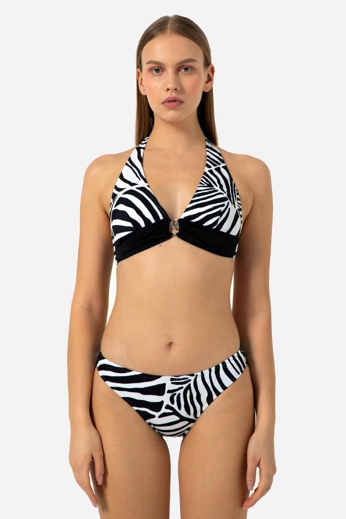 AYYILDIZ Bikini-Set Schwarz Gestreift