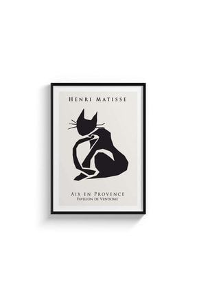 Henri Matisse - Cat-çerçeveli Tablo Poster Duvar Dekorasyon DOM224