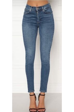 Kadın Mavi Pieces Nora Skinny Jeans Denim Kot Orjinal Ithal Pantolon 88199299