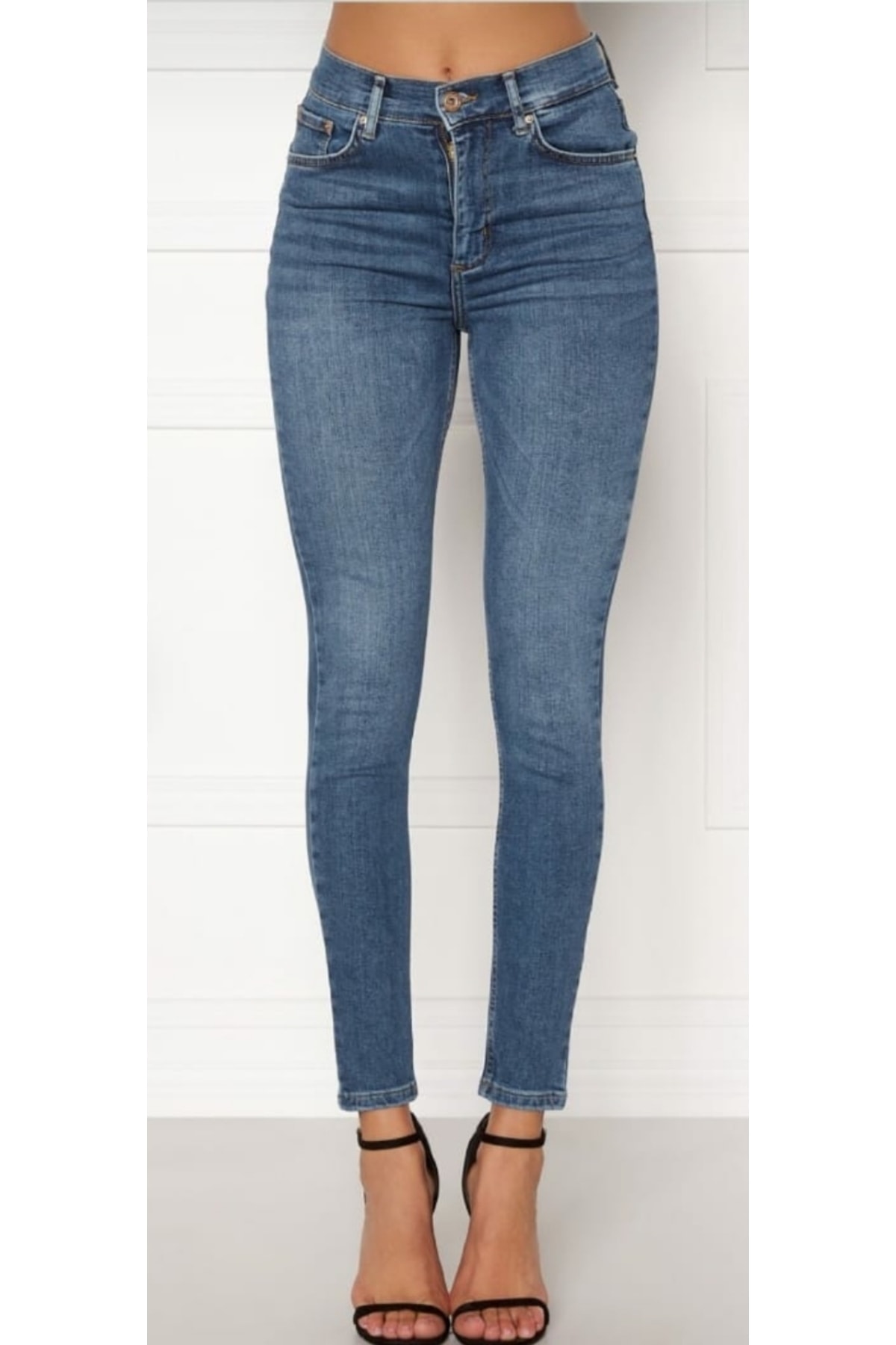 Hepsibitarz  Kadın Mavi Pieces Nora Skinny Jeans Denim Kot Orjinal Ithal Pantolon