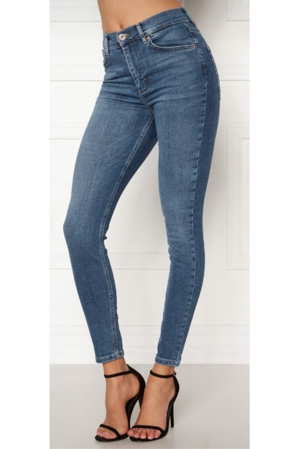Hepsibitarz  Kadın Mavi Pieces Nora Skinny Jeans Denim Kot Orjinal Ithal Pantolon - Görsel 4