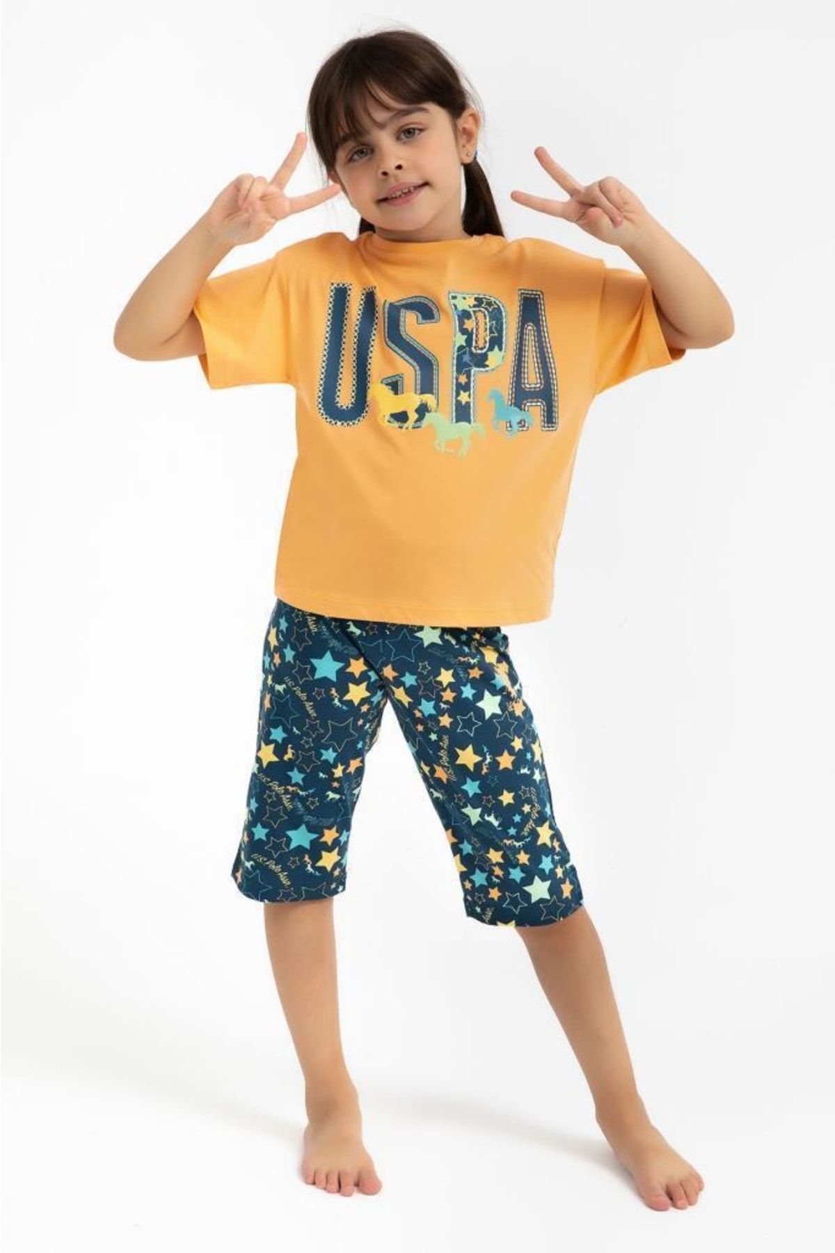 کت و شلوار کاپری زرد دخترانه U.S. Polo Assn.