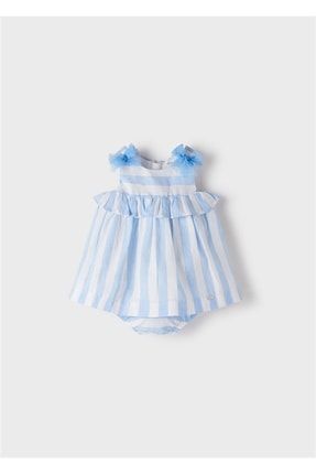 Kız Bebek Çizgili Elbise 1865-B-W