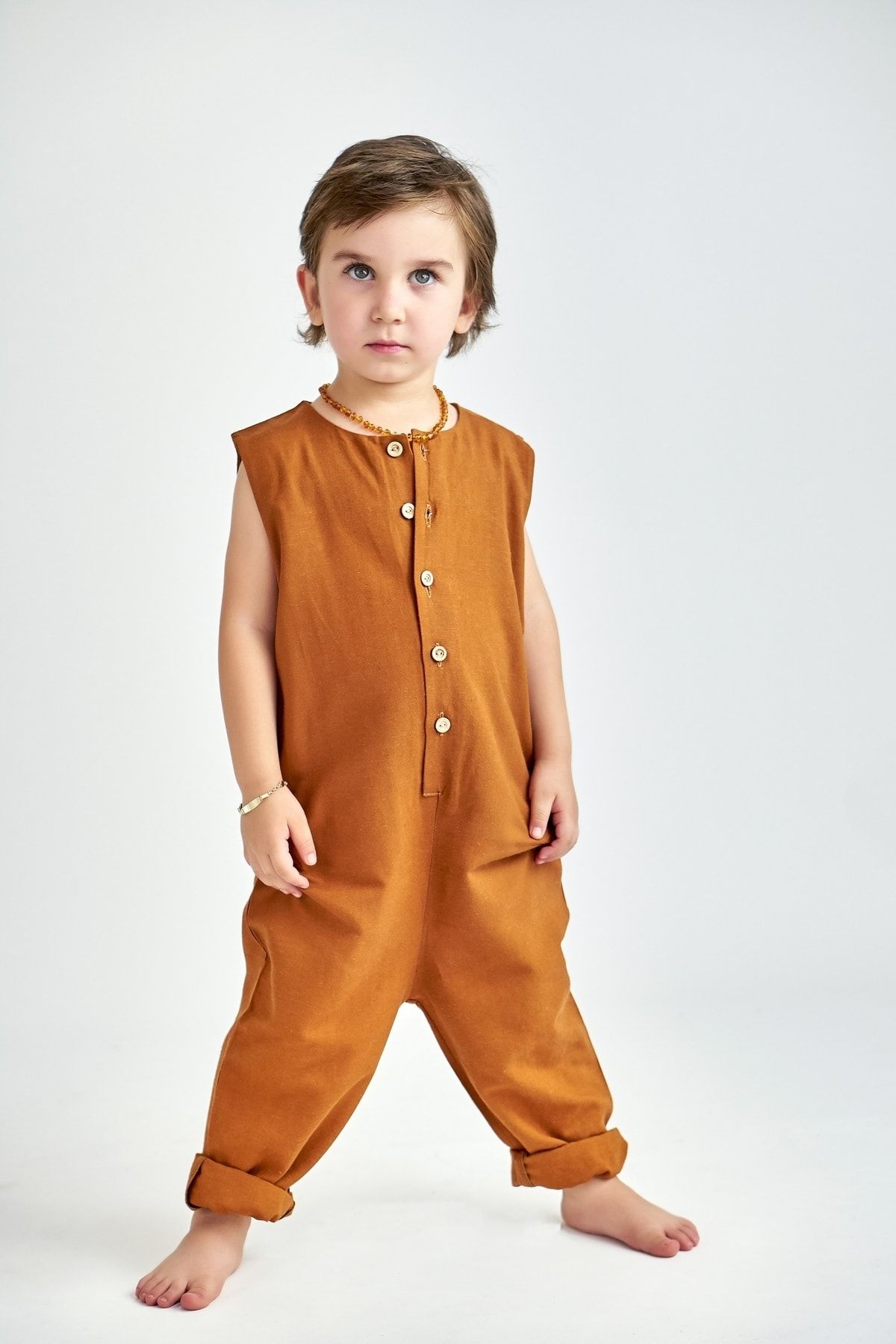 Kids linen jumpsuit shop