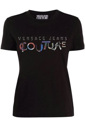 Atari Logo Baskı Siyah Kadın T-shirt V7200S7100266