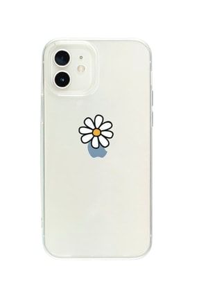 Iphone 12 Mini Uyumlu Papatya Desenli Premium Şeffaf Silikon Kılıf apple 12 mini dsn 1