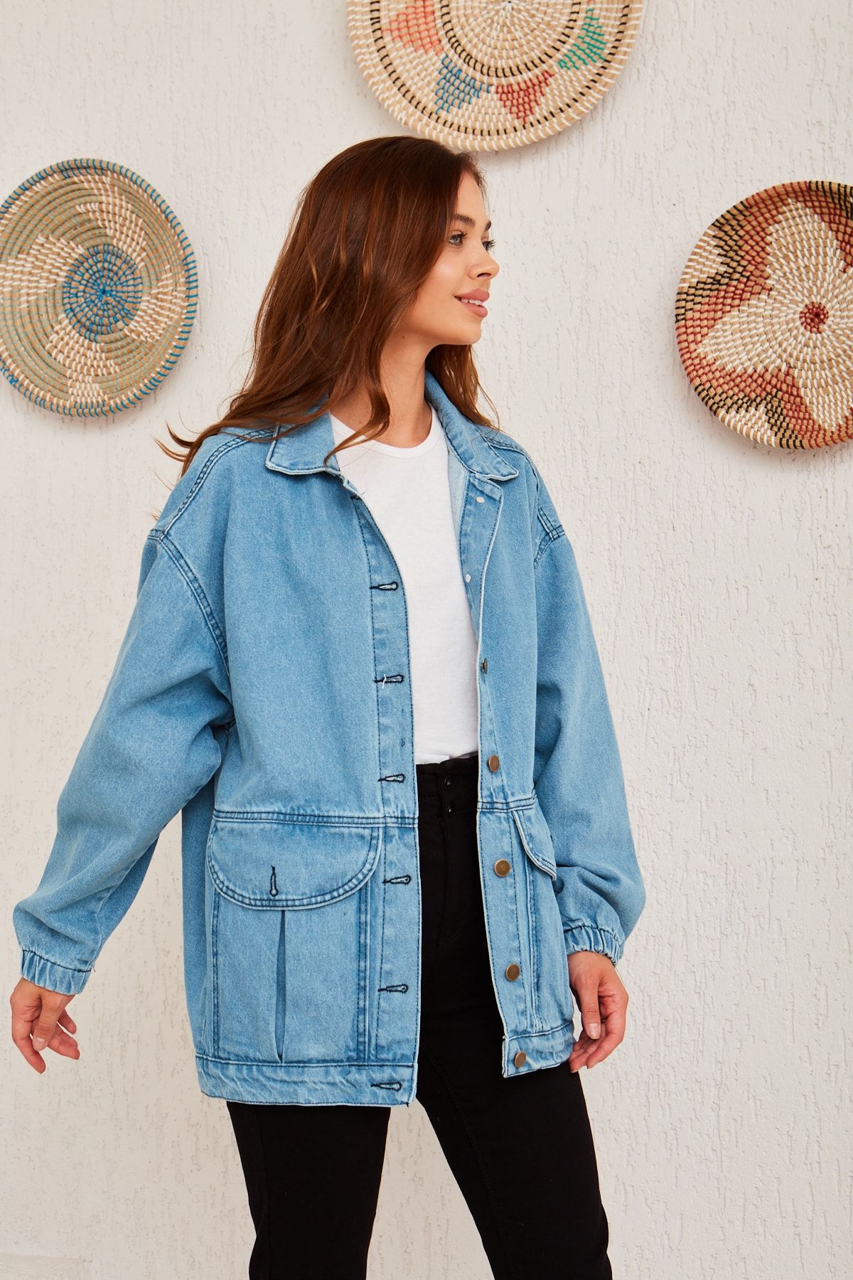 Denim jacket with balloon sleeve new arrivals