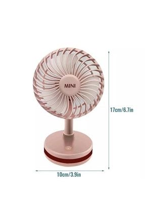 Şarjlı Fan Mini Taşınabilir Masa Üstü 3 Kademeli Vantilatör Fan Işıklı NRNC3234