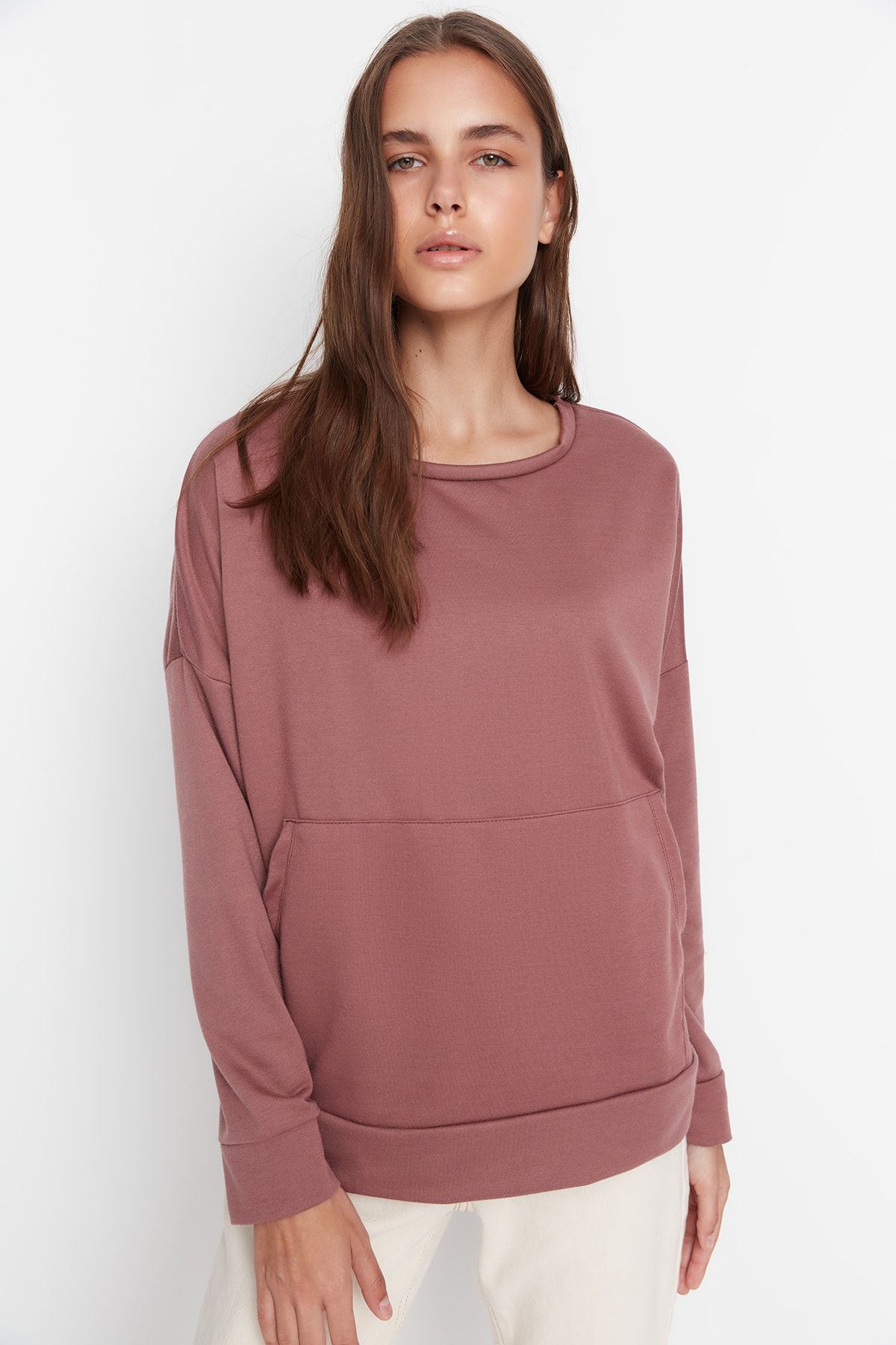 Trendyol Collection Sweatshirt Braun Regular Fit
