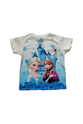 Elsa Ve Anna Mavi Beyaz Tişört 123