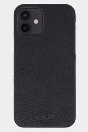 Iphone 12 Mat Siyah Deri Telefon Kılıfı DC12