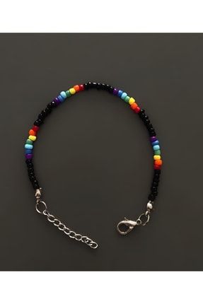 Handmade El Yapımı Siyah Renkli Rainbow Lgbtq Pride Bileklik AK1207