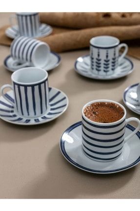 Desenli Porselen Türk Kahvesi Fincan Takımı 6'lı 5x5 Cm W11697Z8