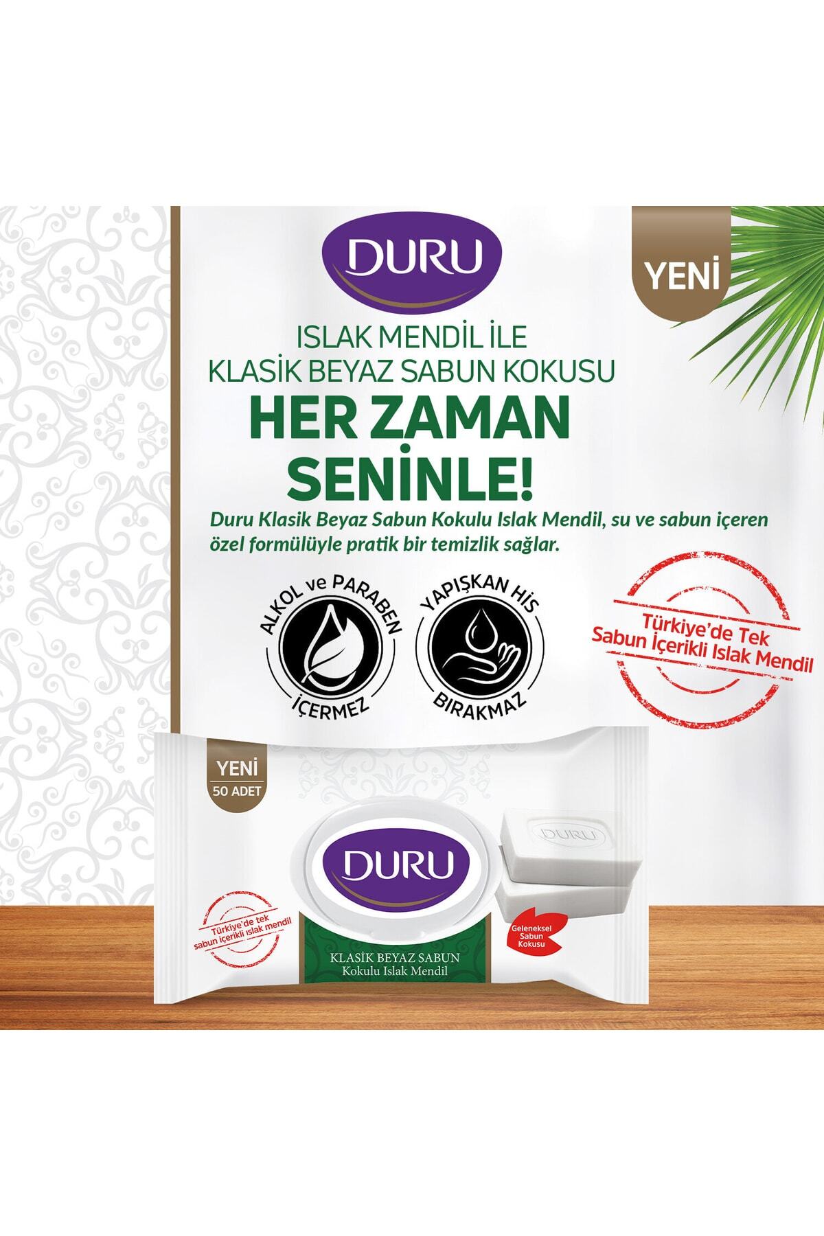 Duru Beyaz Sabun Kokulu Islak Mendil 12x50 Adet fotoğrafı 4 (önizleme)