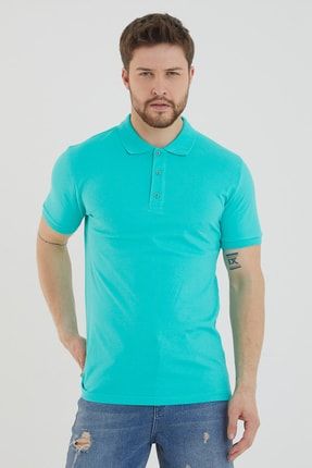 Mint Erkek Polo Yaka Düz Renk Slim Fit T-shirt P7025