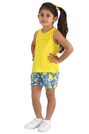Silversun | Kız Çocuk Sarı Renkli Fırfırlı Kolsuz Tişört | Bk 218369 21Y010001466-008