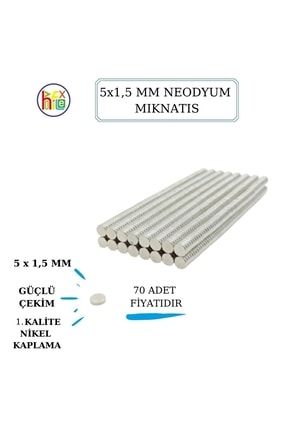 Neodyum Mıknatıs Nikel Kaplama 5mm X1,5 Mm 70 Adet Fiyatıdır dop12528209igo
