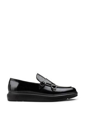 Hakiki Deri Siyah Comfort Çift Tokalı Erkek Loafer 01843MSYHP02