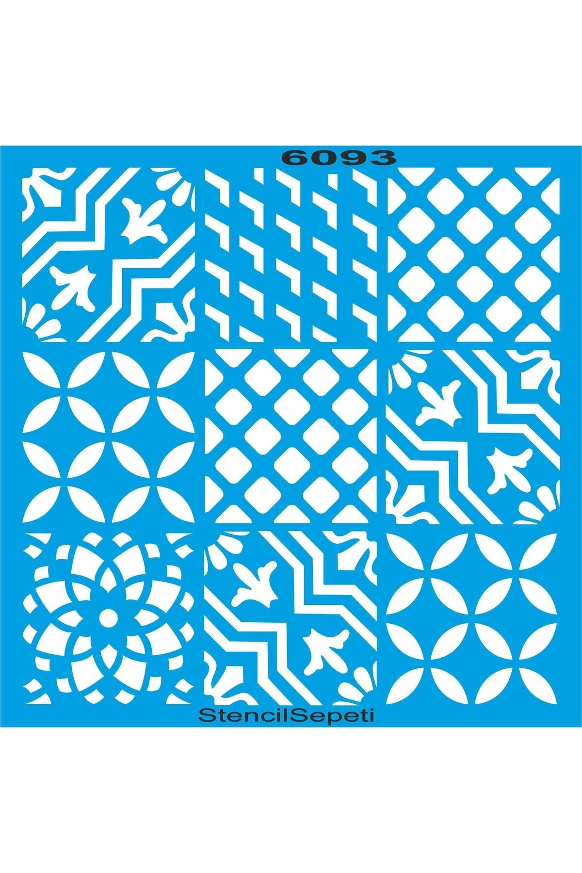StencilSepeti Fayans Deseni - Stencil Boyama Şablonu 20x20cm