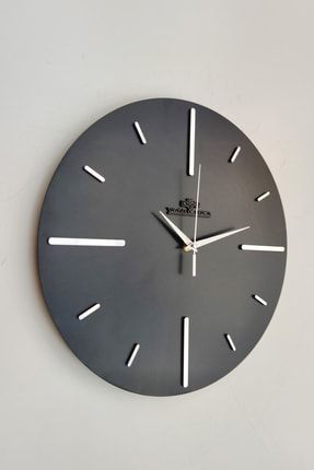 Özel Aynalı Duvar Saati Siyah & Gümüş Sessiz Mekanizma 37x37cm YKç37x