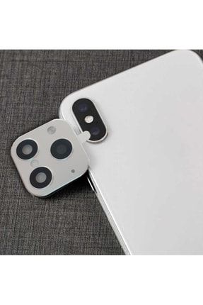 Apple Iphone X- Iphone 11 Pro/max Uyumlu Kamera Lens Dönüştürücü Açık Beyaz Gümüş Renk İPHONE LENS CEVİRİCİ