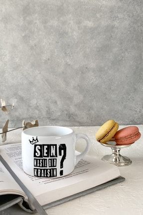 Kralsın Beyaz Espresso Fincanı Kahve Kupası Kupa Bardak Kahve Fincanı KUP379-2