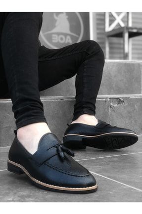 Püsküllü Siyah Cilt Klasik Erkek Ayakkabısı P129189S3387