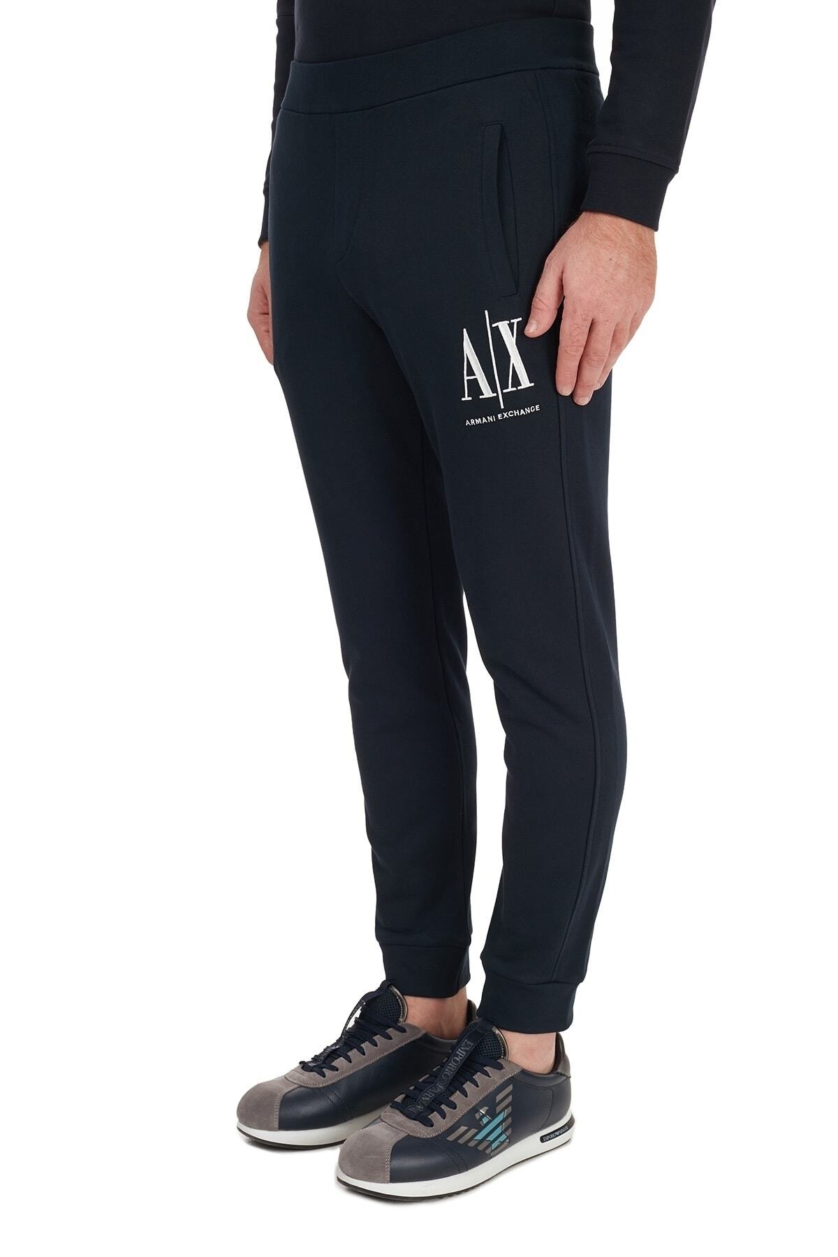 Armani Exchange-Pantaloni de sport Jogger tricotați din bumbac pentru bărbați 3