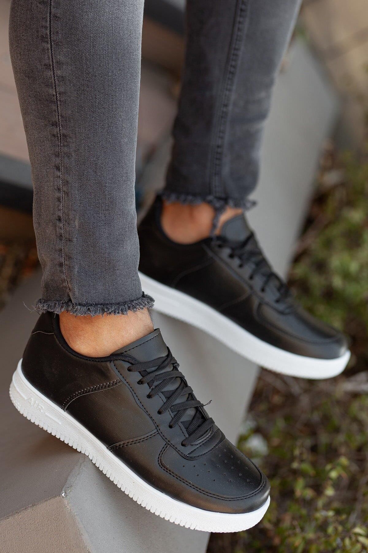 Siyah - Mgpogba Unisex Sneaker Günlük Yürüyüş Spor Ayakkabı