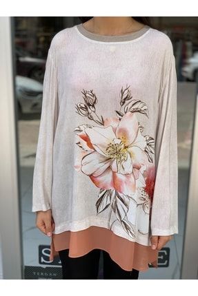 Çiçek Desenli Eteği Tül Kumaşlı Bluz 7305