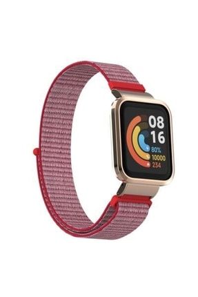 Xiaomi Ile Uyumlu Redmi Watch Velcro Bağlantı Çerçeve Korumalı Tasarım Hasır Kordon SKU: 470829