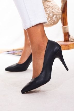 Siyah Stiletto Topuk Kadın Ayakkabı A212KCYO0008