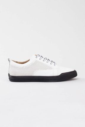 Beyaz Hakiki Deri Erkek Ayakkabı A21EYMCM0038