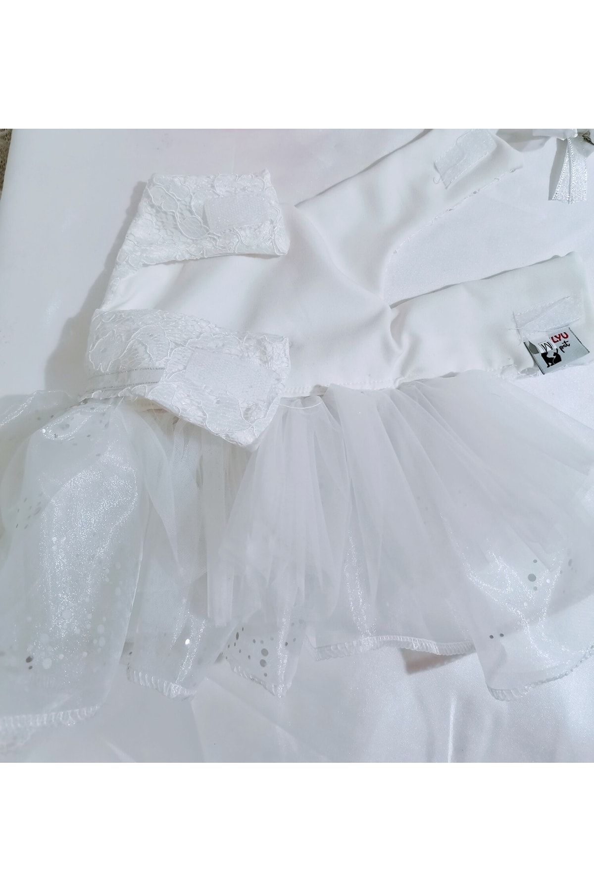 atelyu-Cat Dog Clothes Bridesmaid Dresses White Dress with Lace 5