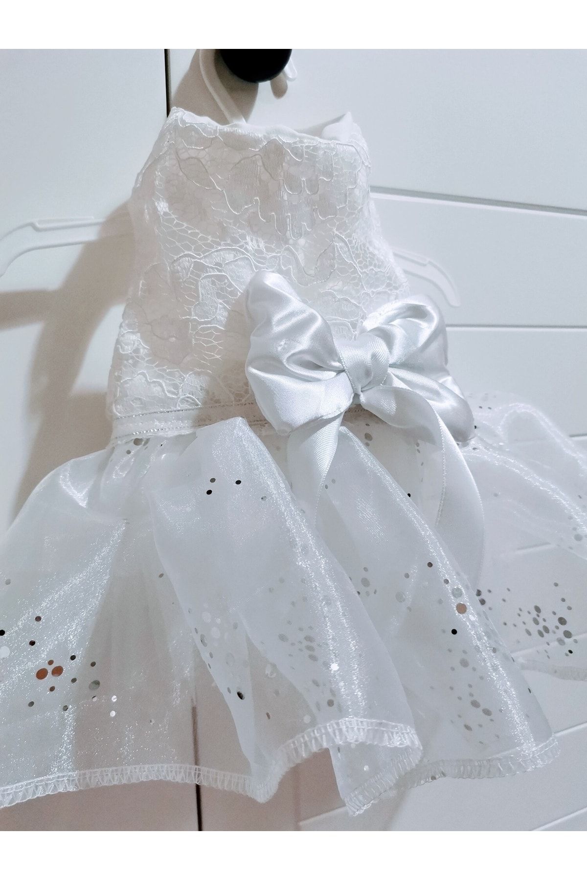 atelyu-Cat Dog Clothes Bridesmaid Dresses White Dress with Lace 7