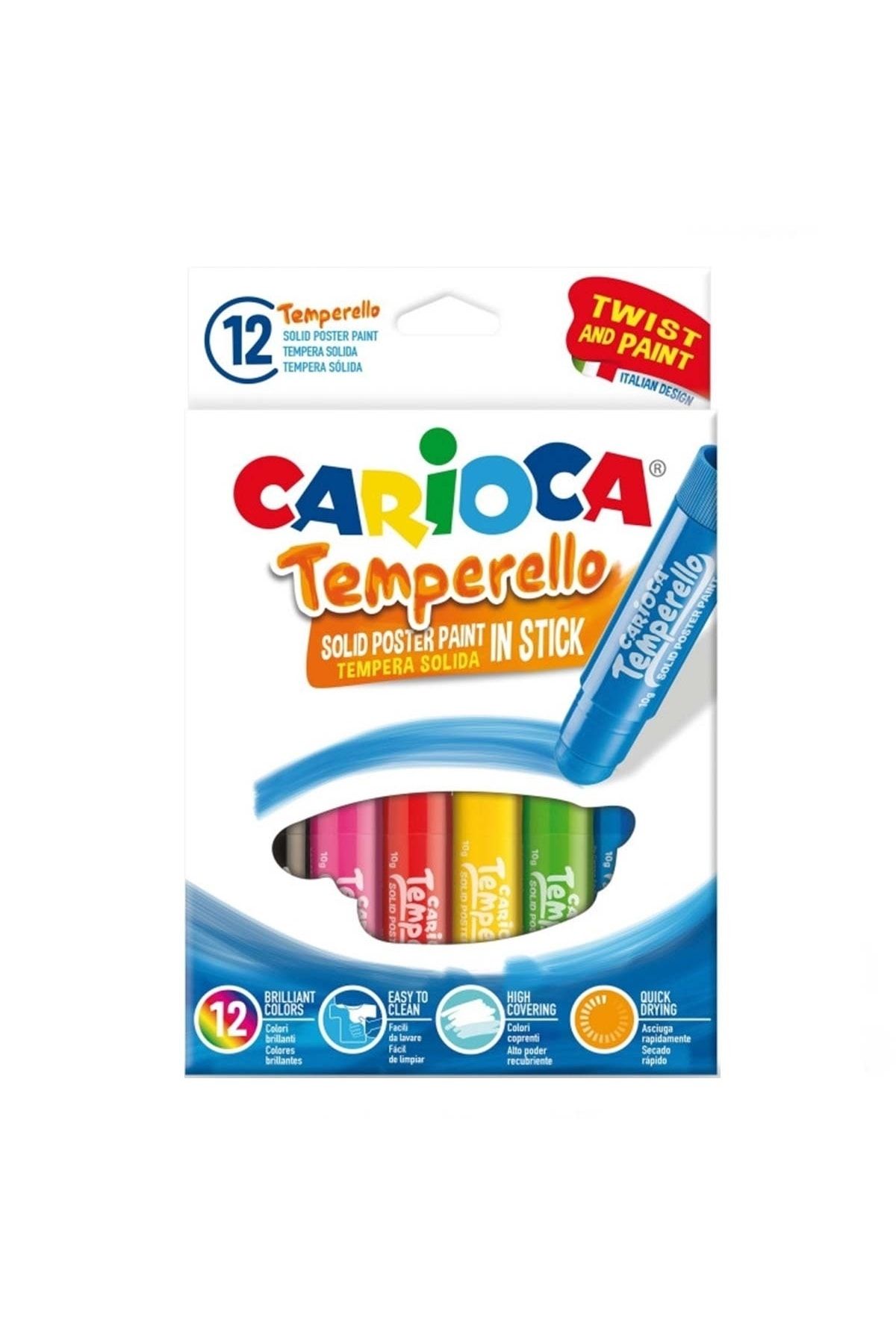 مداد شمعی پاستل چند رنگ مردانه و زنانه قلم آمیزی پوستر ساتن Tempello 12 Carioca
