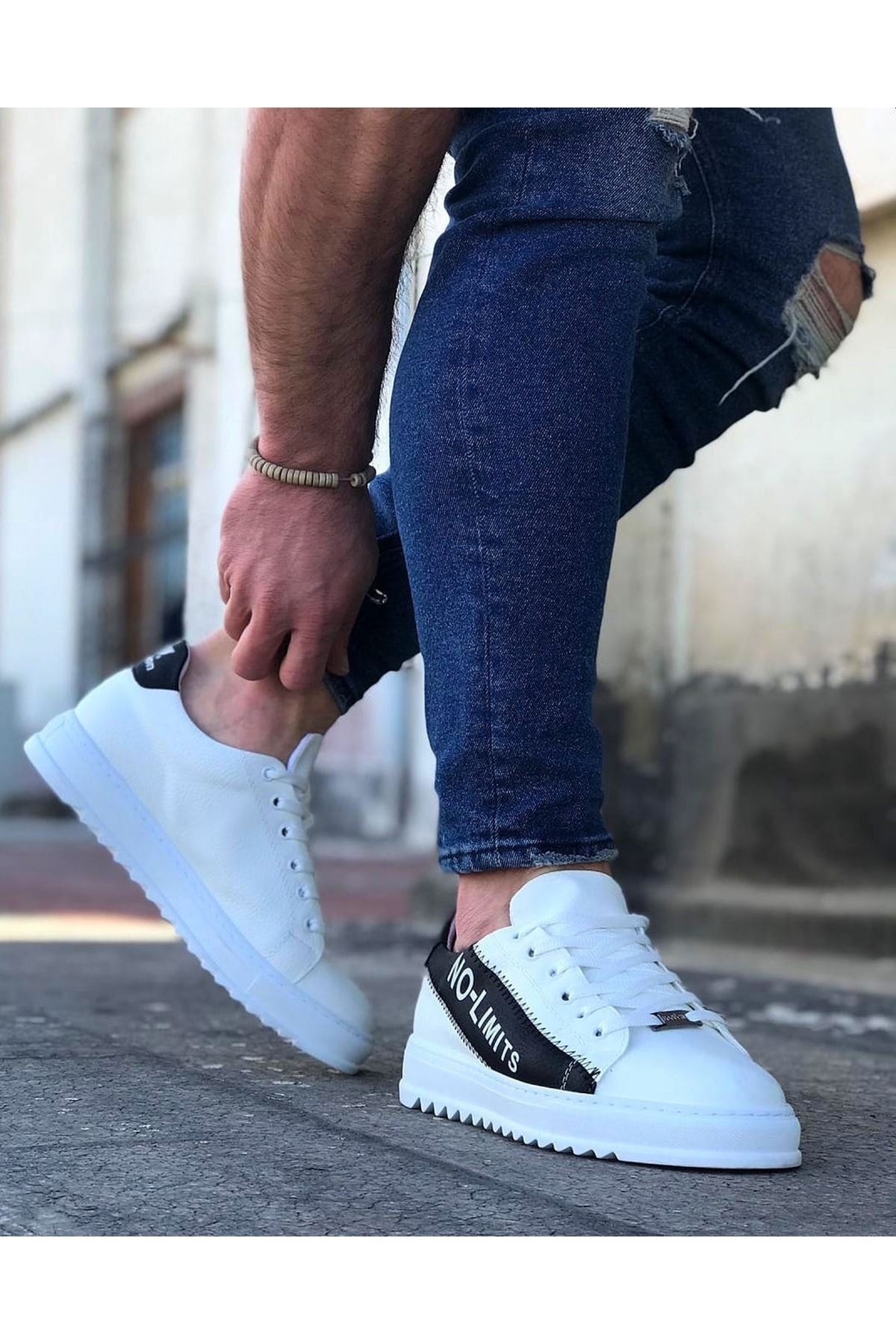 Çok Renkli - Wagoon Wg027 Beyaz Siyah No Limit Erkek Casual Ayakkabı