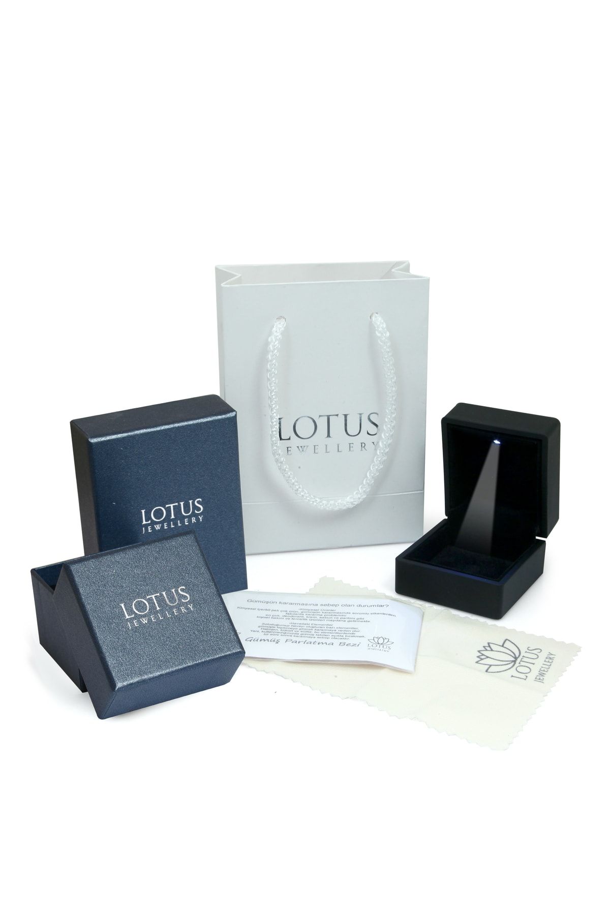 Lotus Çiçeği Yüzük & Işıklı Yüzük Kutusu - 925 Ayar Gümüş Yüzük