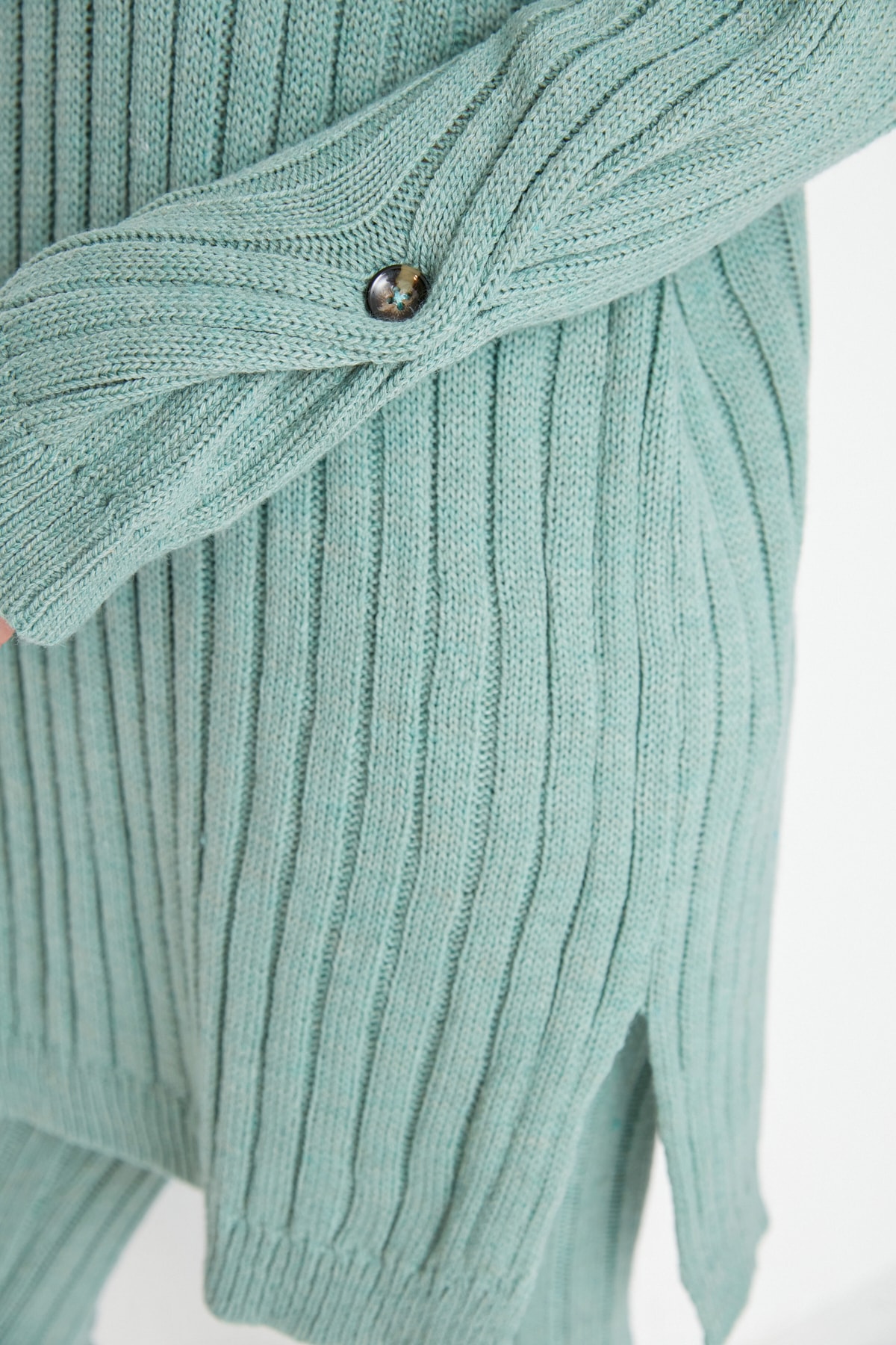 Trendyol Collection Mint Corduroy Wide Fit úpletový spodní a horní set TWOAW22AU0039