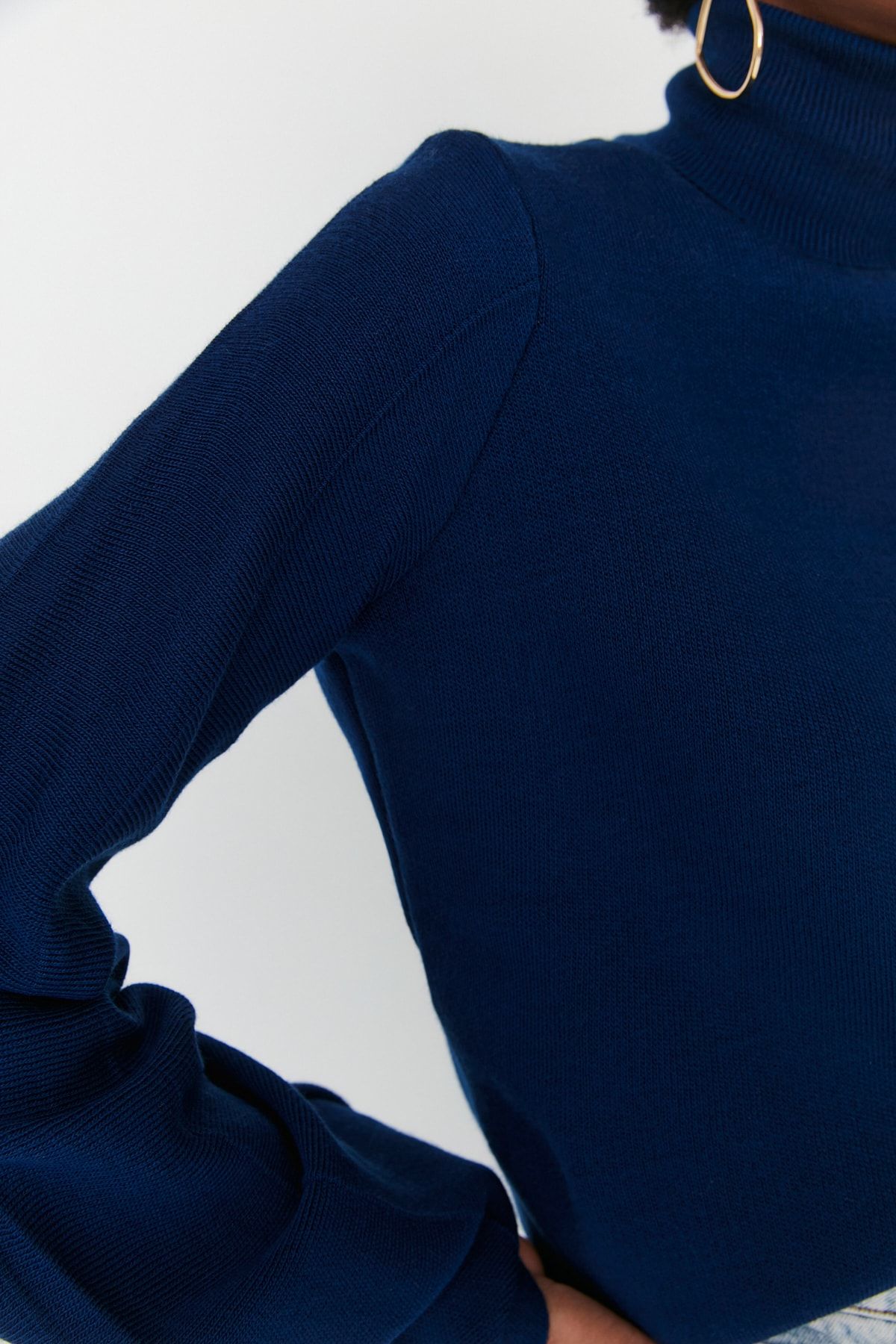 Trendyol Collection-Marineblauer Basic Rollkragenpullover TWOAW21KZ0485 4