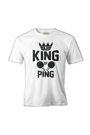 Masa Tenisi - King Of Ping Pong Beyaz Erkek Tshirt MB-1311
